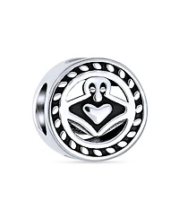 Bling Jewelry Set of 2 Bff Celtic Claddagh & Irish Infinity Love Knot Heart Charm Bead Sterling Silver