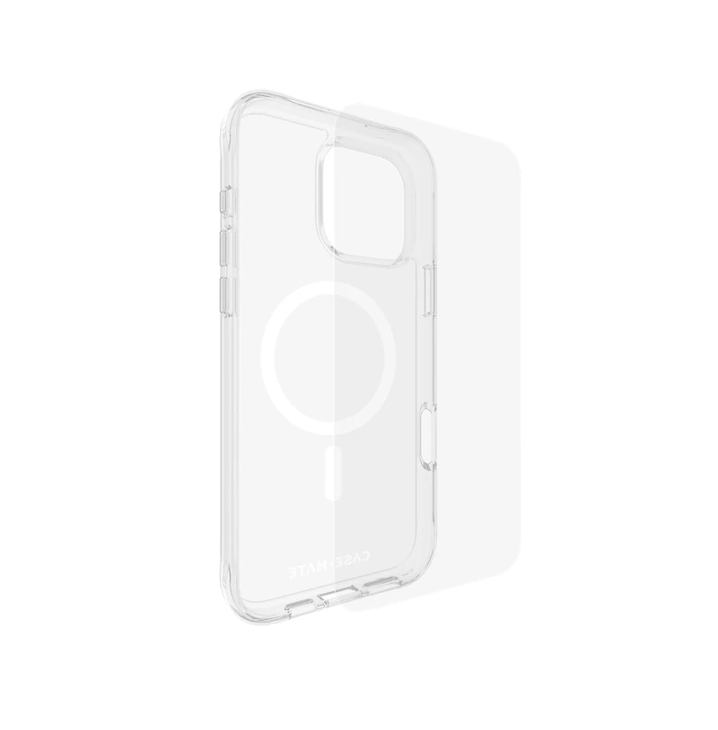 Case-Mate Protection Pack Tough MagSafe Case and Glass Screen Protector for Apple iPhone 16 Pro Max-Clear
