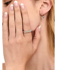 Devata Sweet Heart Eternity Band Ring in Sterling Silver