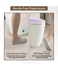 Casainc Smart Elongated One-Piece Bathroom Fixture, Heated Seat, Auto Open/Close, Foot Sensor, Warm Water, Dryer & Night Light
