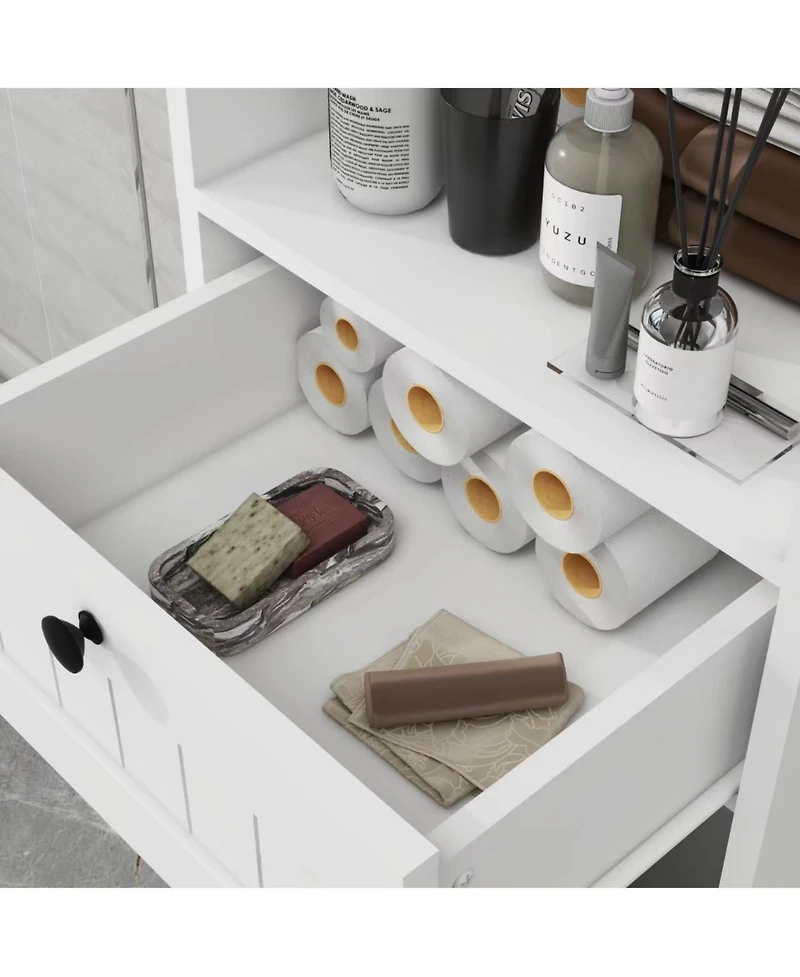 Casainc Tilt-Out Laundry Cabinet with One Compartment and One Drawer