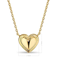 Devata Contour-lined Heart Necklace in Gold Plated Sterling Silver, Adj to 16 in / 17 in / 18 in