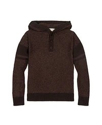 Hope & Henry Little and Big Boys' Organic Long Sleeve Hooded Henley Sweater