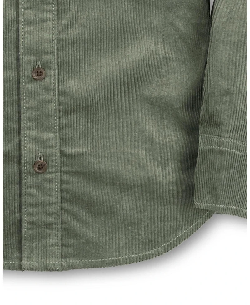 Hope & Henry Little and Big Boys' Organic Long Sleeve Corduroy Flap Pocket Button Down Shirt