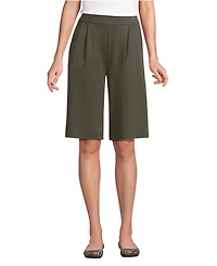 Lands' End Women's Sport Knit High Rise Pleated 12" Bermuda Shorts