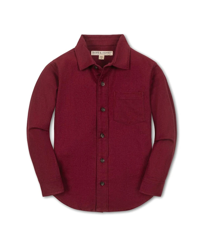 Hope & Henry Little and Big Boys' Organic Long Sleeve Flannel Button Down Shirt
