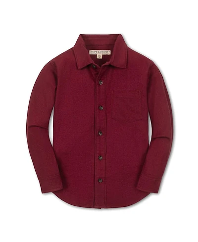 Hope & Henry Little and Big Boys' Organic Long Sleeve Flannel Button Down Shirt