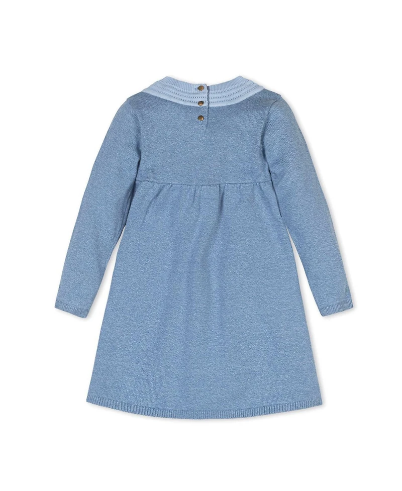 Hope & Henry Little and Big Girls' Organic Long Sleeve Empire Sweater Dress with Collar Detail