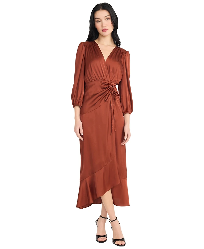 Donna Morgan Women's Tiered Skirt Wrap Dress