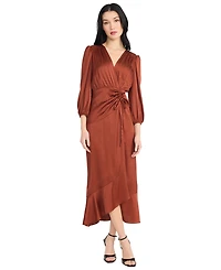 Donna Morgan Women's Tiered Skirt Wrap Dress