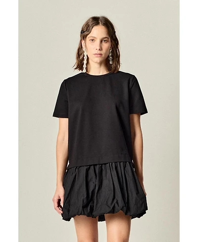 English Factory Women's Bubble Mixed Media Mini Dress