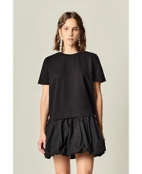 English Factory Women's Bubble Mixed Media Mini Dress