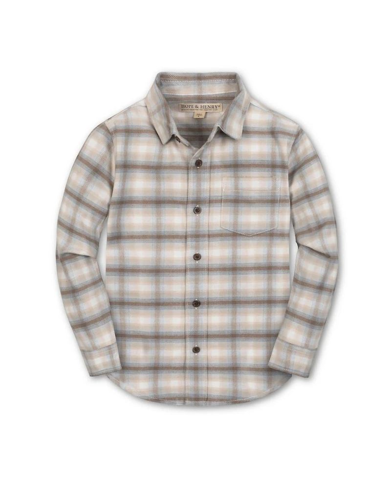 Hope & Henry Boys Long Sleeve Flannel Button Down Shirt