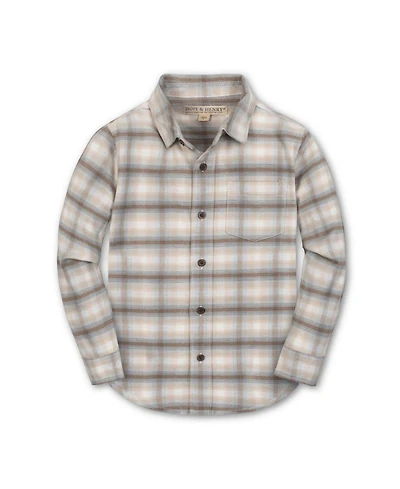 Hope & Henry Boys Long Sleeve Flannel Button Down Shirt