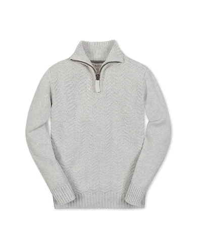 Hope & Henry Little and Big Boys' Organic Long Sleeve Half Zip Cable Pullover Sweater