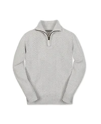Hope & Henry Little and Big Boys' Organic Long Sleeve Half Zip Cable Pullover Sweater