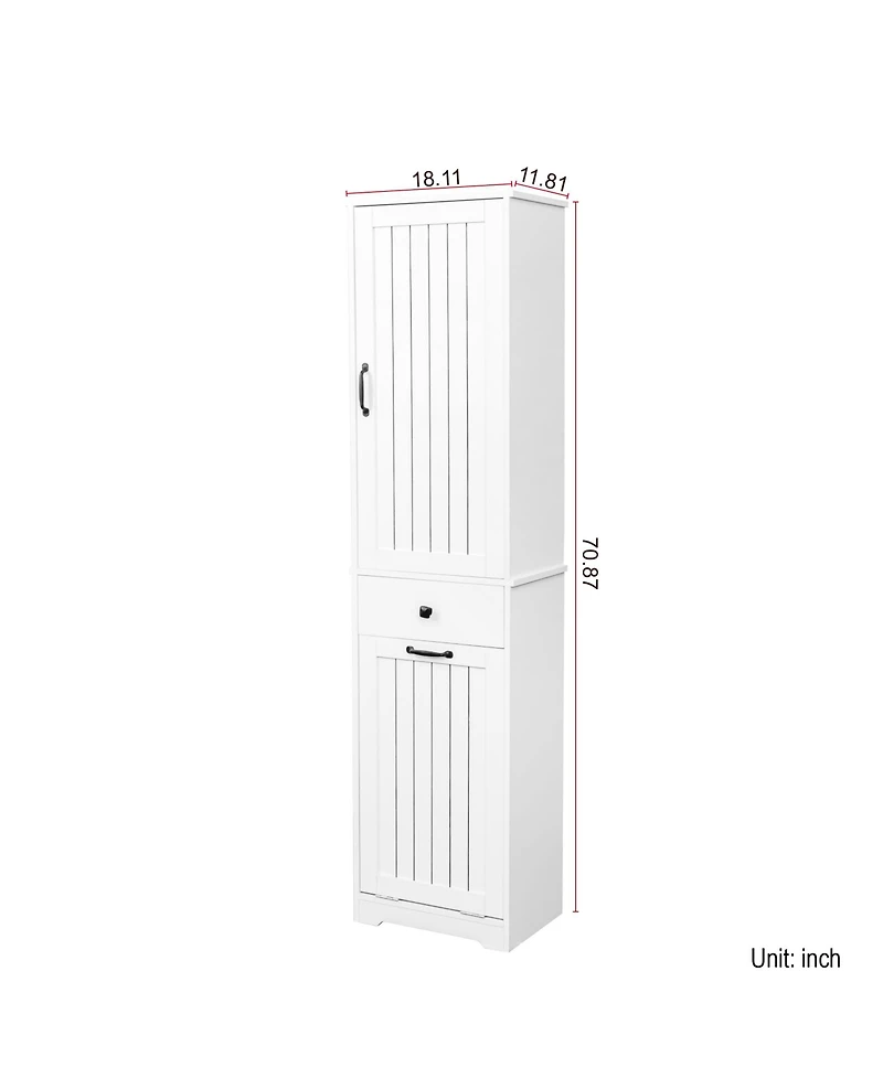 Casainc Laundry Cabinet with Storage Compartment and Drawer for Utility Room