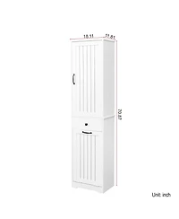 Casainc Laundry Cabinet with Storage Compartment and Drawer for Utility Room