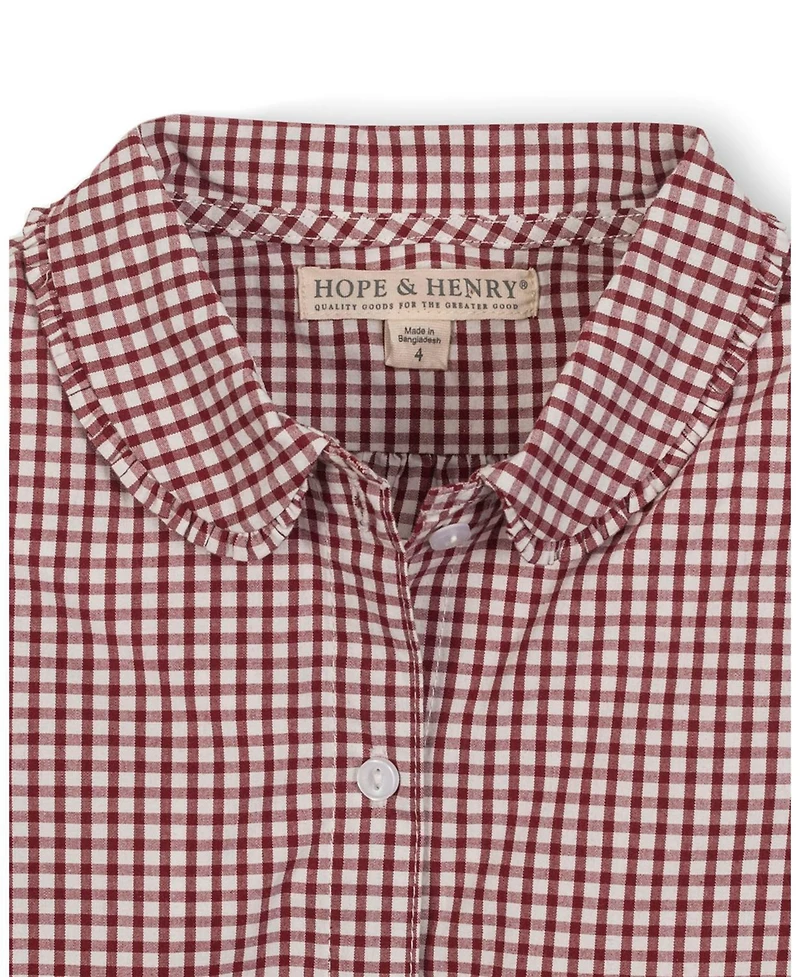 Hope & Henry Toddler Girls' Organic Button Down Peter Pan Collar Top