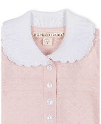 Hope & Henry Toddler Girls Organic Peter Pan Collar Button Front Sweater Dress