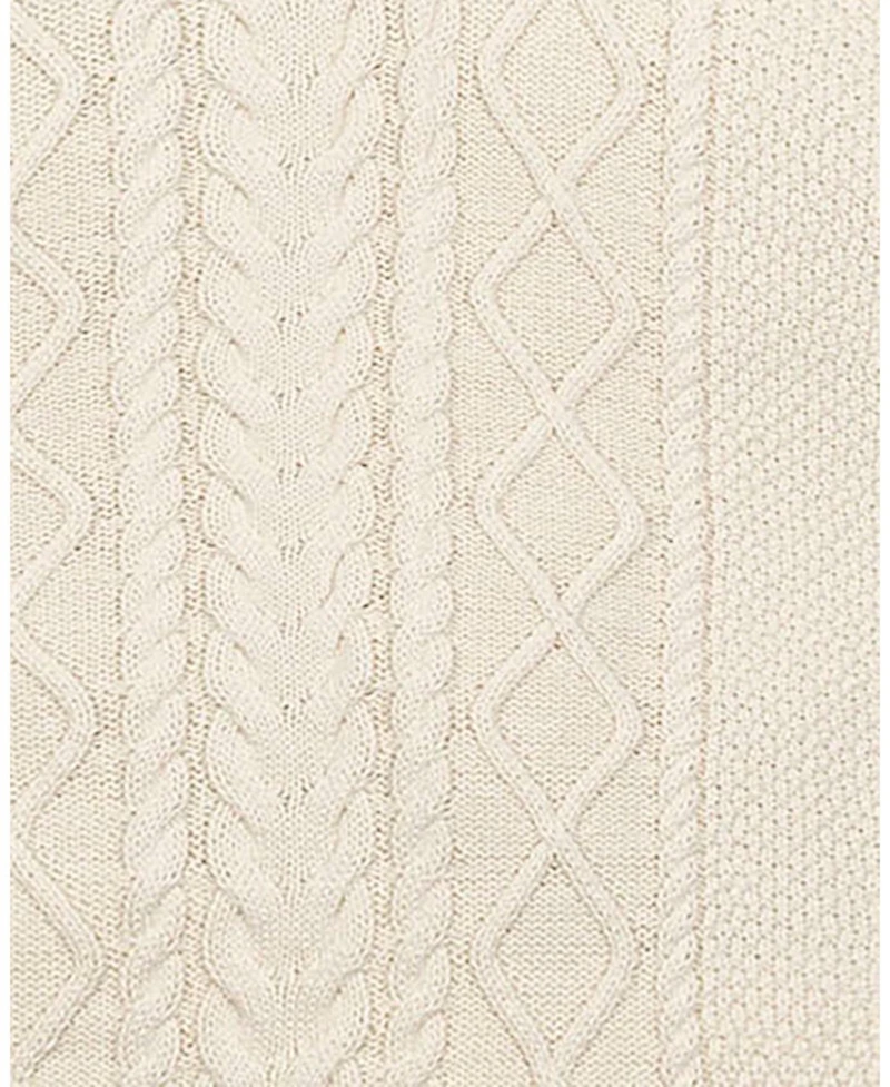Hope & Henry Women's Organic Sleeveless Cable Knit Turtleneck Sweater