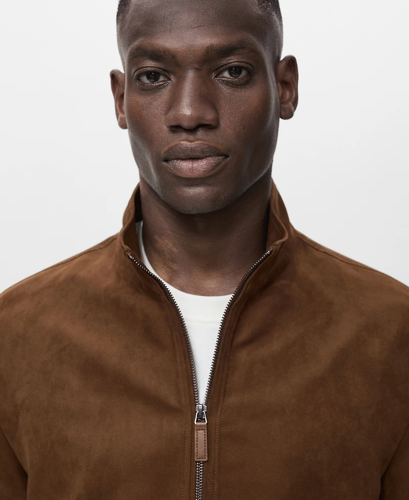 Mango Men's Suede Leather-Effect Jacket