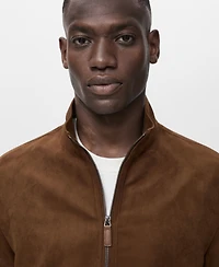 Mango Men's Suede Leather-Effect Jacket