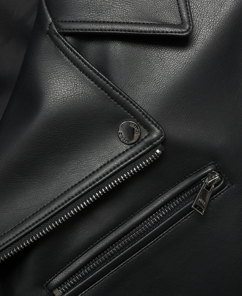 Mango Men's Leather-Effect Biker Jacket