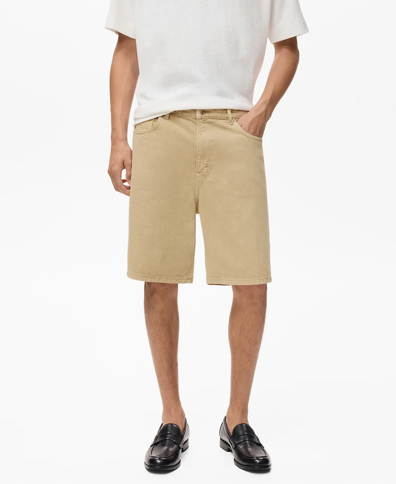 Mango Men's Denim Relaxed-Fit 9.53" Bermuda Shorts