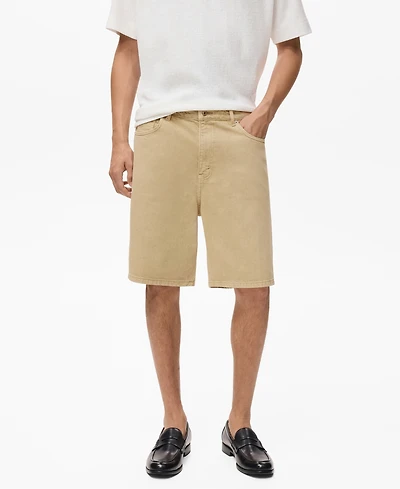 Mango Men's Denim Relaxed-Fit 9.53" Bermuda Shorts