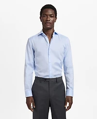 Mango Men's Slim Fit Structured Dress Shirt