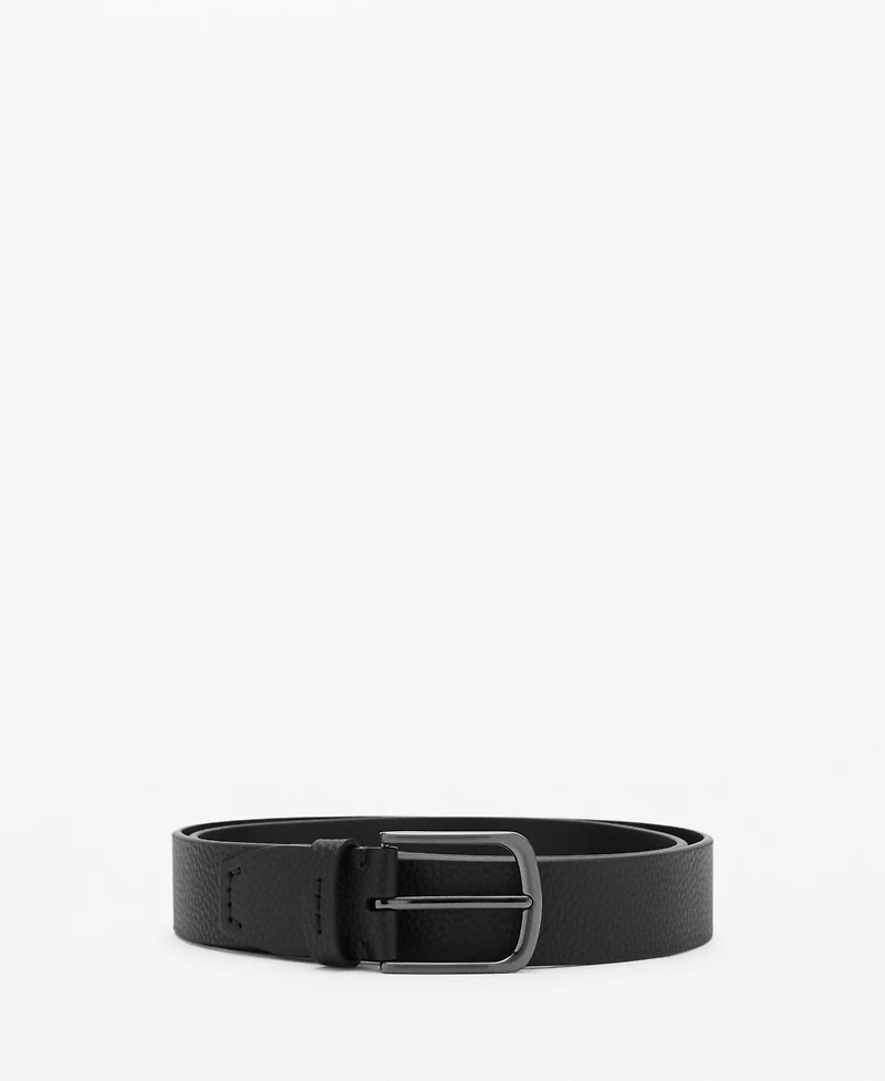 Mango Men's Pebbled Leather Belt