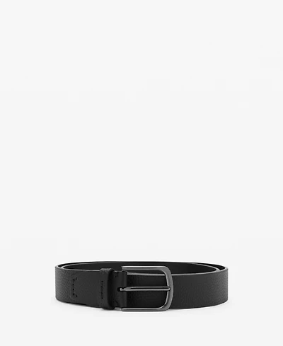 Mango Men's Pebbled Leather Belt