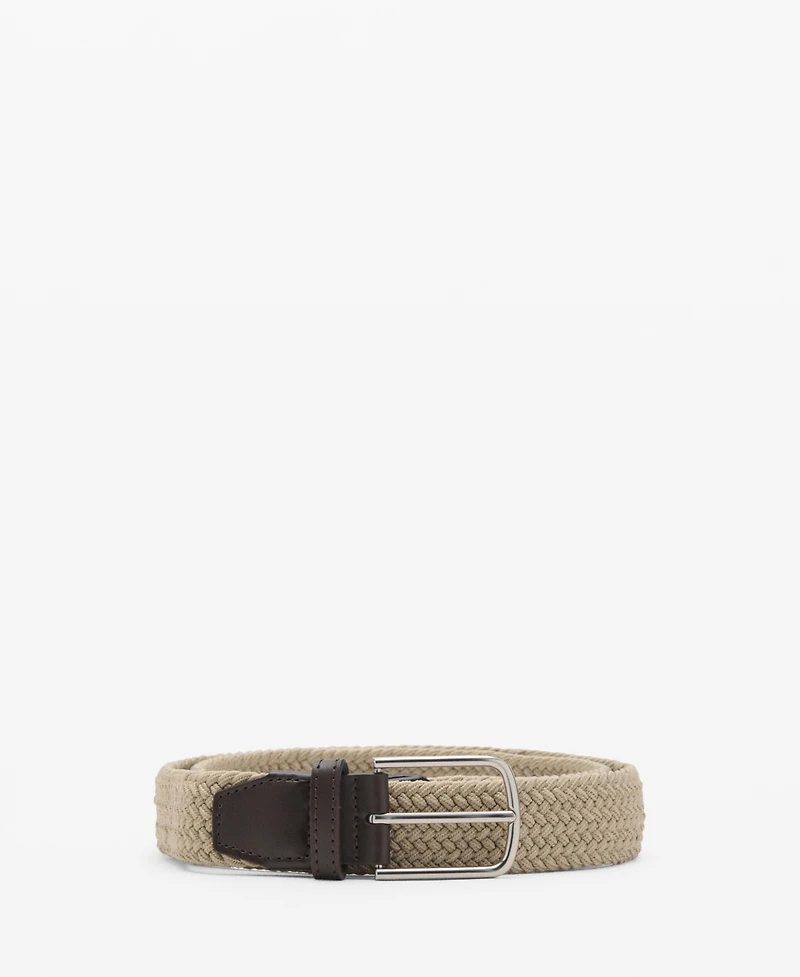 Mango Men's Braided Elastic Belt