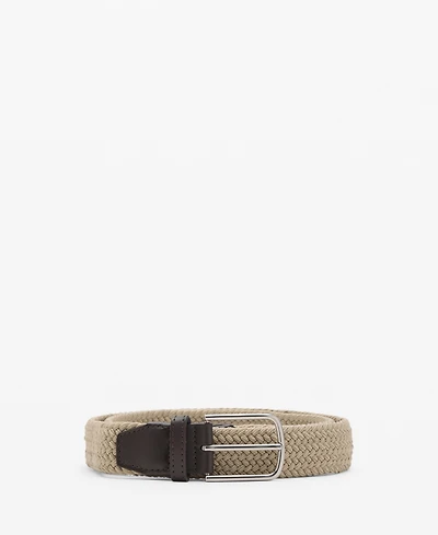 Mango Men's Braided Elastic Belt