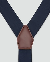 Mango Men's Leather Details Adjustable Elastic Suspenders