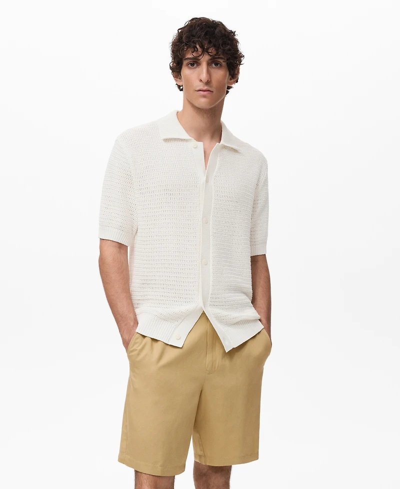 Mango Men's Cotton Knit Shirt