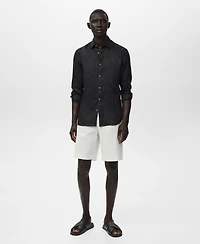 Mango Men's Linen Long Sleeve Shirt