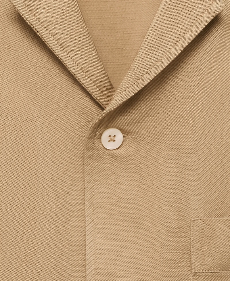 Mango Men's Regular-Fit Linen Blend Shirt