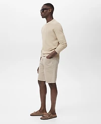 Mango Men's Microstructure Cotton Knitted Sweater