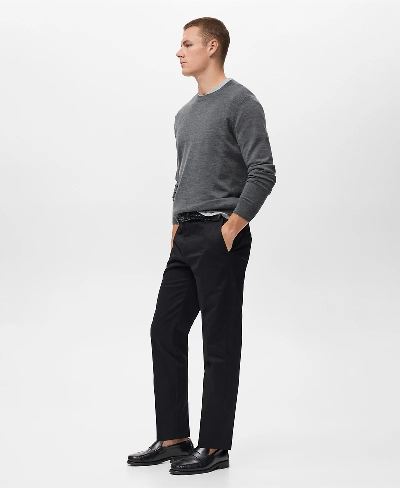 Mango Men's Wool Round-Neck Sweater
