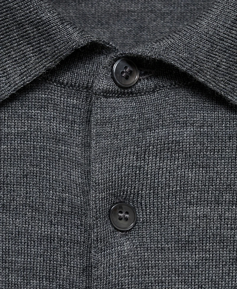 Mango Men's Wool Knitted Polo Sweater