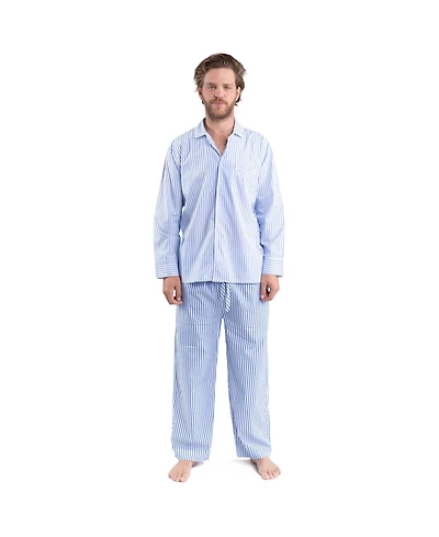 Sant and Abel Men's Hepburn Gingham Navy Long Pj Set