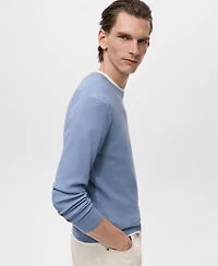 Mango Men's Fine Rib-Knit Cotton Sweater