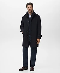 Mango Men's Wool Funnel Neck Coat