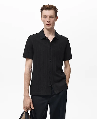 Mango Men's Structured Knitted Shirt