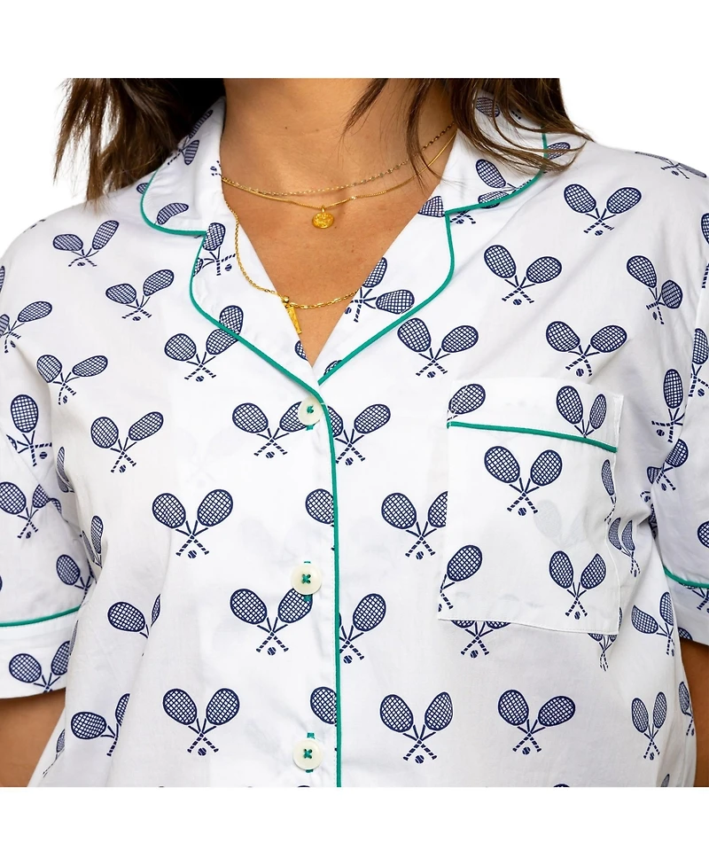 Sant and Abel Women's Tennis Navy Short Pj Set