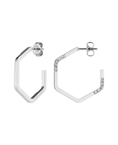 Olivia Burton Crystal Honeycomb Silver Tone Stainless Steel Earrings