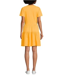 Lands' End Women's Cotton Jersey Tiered Mini Dress