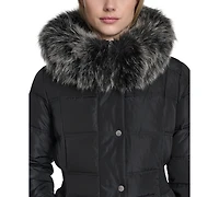 Cole Haan Women's Trim Hood Zip-Front Puffer Coat
